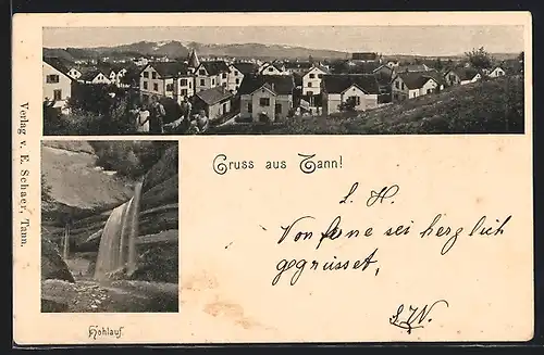 AK Tann, Ortsansicht von einem Berg aus, Hohlauf