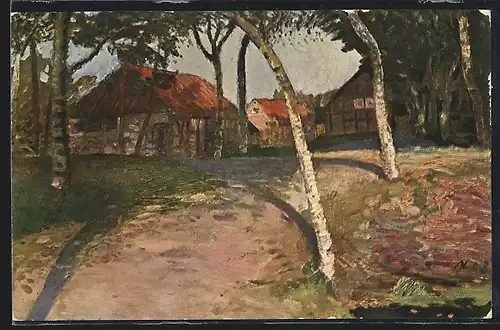 Künstler-AK sign. Otto Modersohn: Bauernhof
