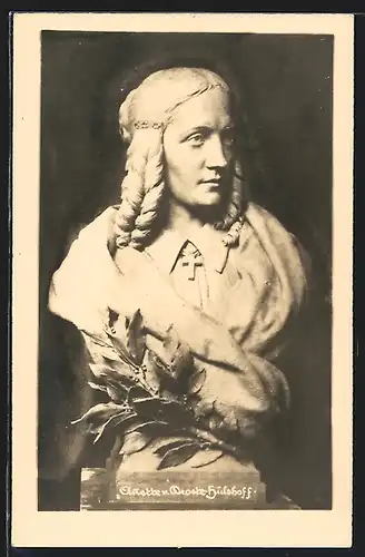 AK Büste von der Dichterin Annette von Droste-Hülshoff