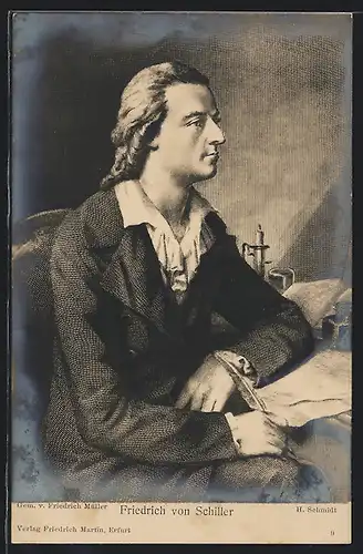 AK Nachdenkliches Portrait des Dichters Friedrich von Schiller