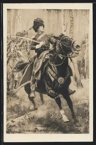 AK Soldaten der Kavallerie zu Pferde