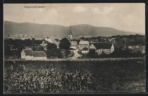 AK Happertshausen, Ortsansicht mit Kirche