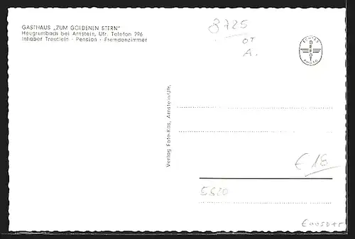 AK Heugrumbach, Gasthaus Zum Goldenen Stern, Schlafraum, an der Bar, Essensraum