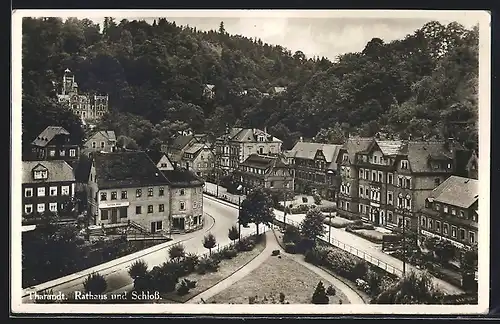 AK Tharandt, Rathaus mit Schloss