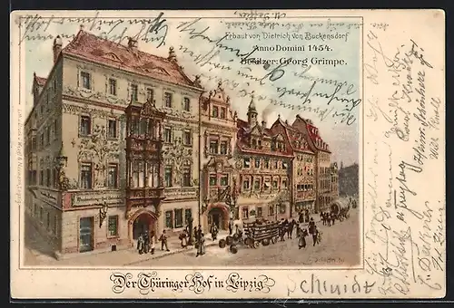 Künstler-AK Leipzig, Thüringer Hof, Bes. Georg Grimpe
