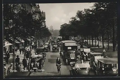 AK Berlin, Unter den Linden mit Autos