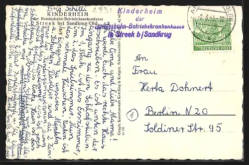 AK Streek / Oldenburg, Kinderheim der Bundesbahn-Betriebskrankenkasse