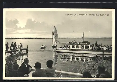 AK Bad Zwischenahn i. O., Restaurant-Café Fährhaus, Blick auf den See