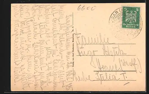 AK Saarbrücken, Strassenpartie mit Bergamt