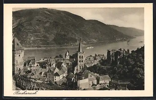 AK Bacharach / Rhein, Teilansicht mit Kirche