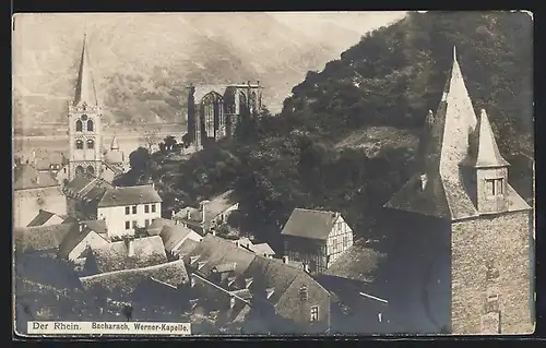 AK Bacharach, Ortspartie mit Werner-Kapelle