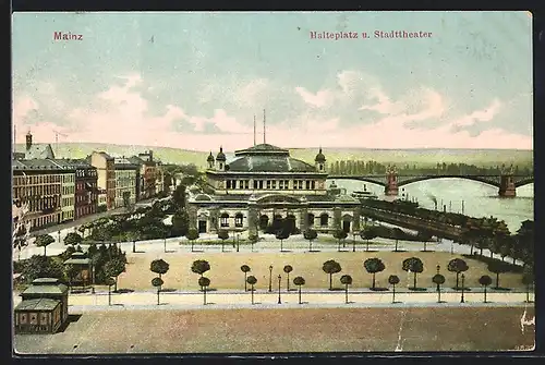 AK Mainz, Halteplatz und Stadttheater