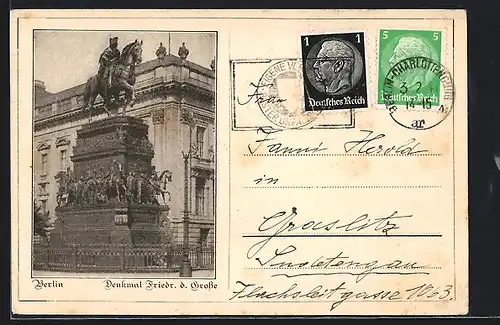 AK Berlin, Denkmal Friedrich d. Grosse