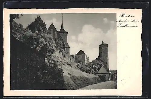 AK Bautzen, an der alten Stadtmauer