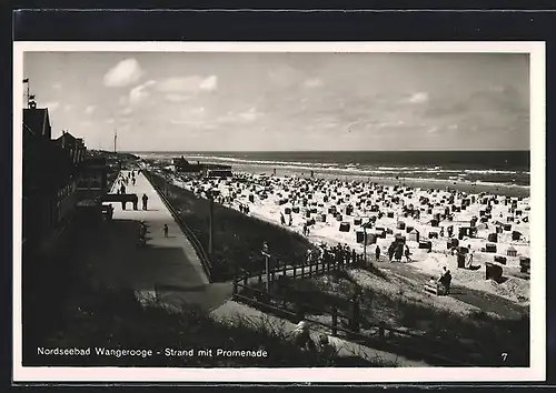 AK Wangerooge / Nordseebad, Strand mit Promenade