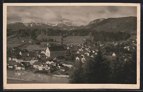 AK Bad Tölz / Isar, Krankenheil mit Benediktenwand und Blomberg