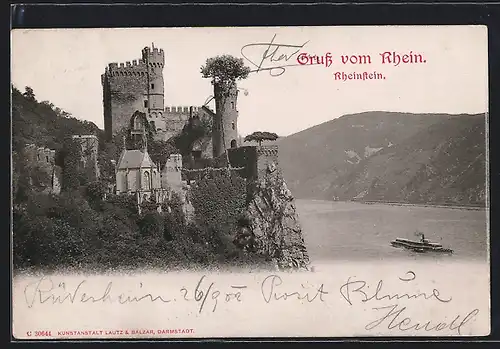 AK Trechtingshausen / Rhein, Burgruine Rheinstein