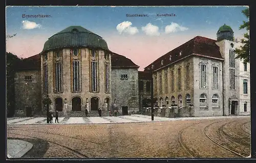 AK Bremerhaven, Stadttheater und Kunsthalle