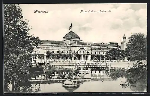 AK Wiesbaden, Neues Kurhaus, Gartenseite