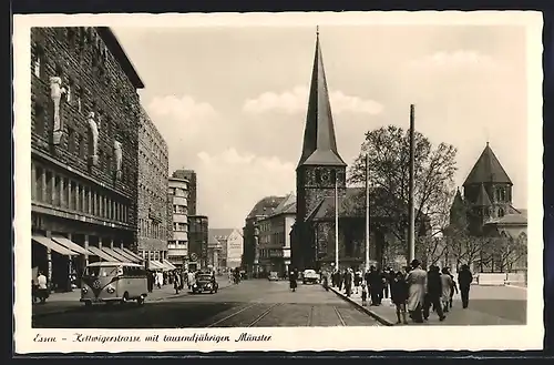 AK Essen, Kettwigerstrasse mit Münster