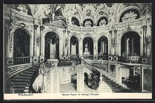 AK Wiesbaden, Neues Foyer im Königl. Theater