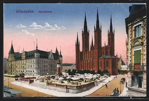 AK Wiesbaden, Marktplatz