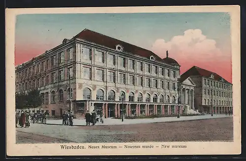 AK Wiesbaden, Neues Museum Ecke Rhein- und Kaiserstrasse