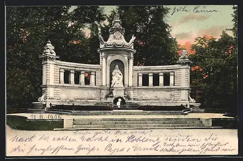 AK Coblenz, Kaiserin Auguste-Denkmal