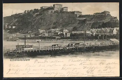 AK Ehrenbreitstein, Blick auf die Feste