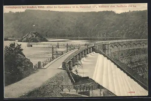 AK Gemünd / Eifel, Urfttalsperre, Sperrmauer