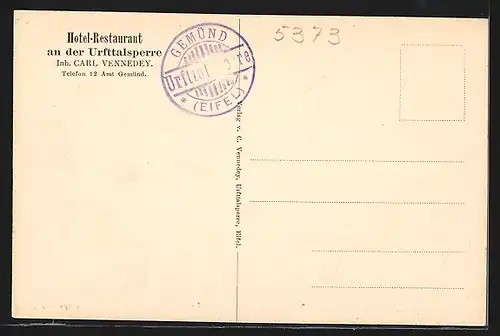 AK Gemünd / Eifel, Urfttalsperre, Sperrmauer