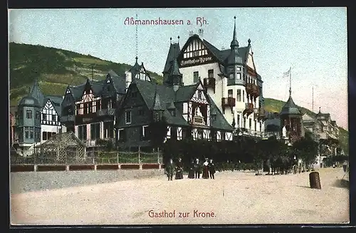 AK Assmannshausen / Rhein, Gasthof zur Krone