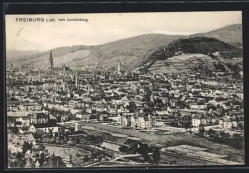 AK Freiburg i. Br., Totale vom Lorettoberg aus gesehen