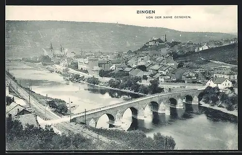 AK Bingen, Blick von der Nahe aus