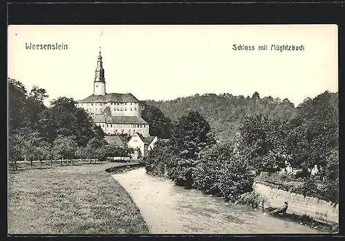 AK Weesenstein, Schloss mit Müglitzbach