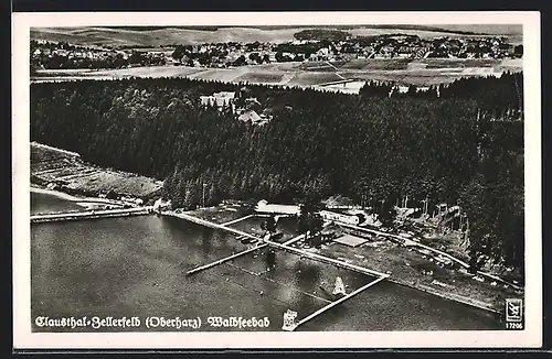 AK Clausthal-Zellerfeld / Oberharz, Waldseebad mit Umgebung, Fliegeraufnahme