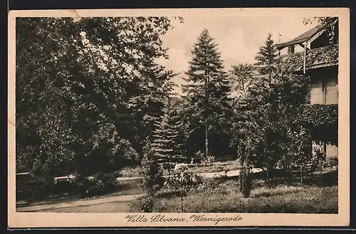 AK Wernigerode, Hotel Villa Silvana, Gartenpartie