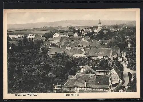 AK Wethau, Totalansicht mit Kirche
