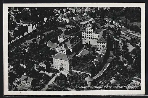 AK Zeitz, Fliegeraufnahme des Ortes mit Schloss Moritzburg