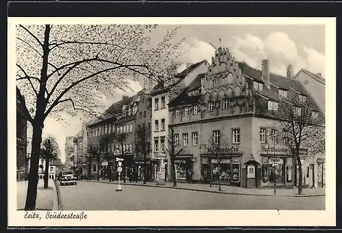 AK Zeitz, Brüderstrasse mit Handlung Hugo Wunderlich