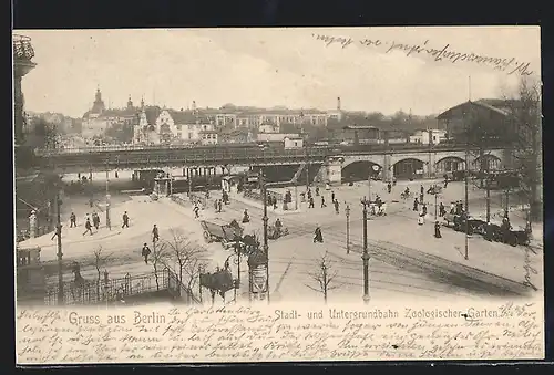 AK Berlin-Charlottenburg, Stadt-und Untergrundbahn Zoologischer Garten