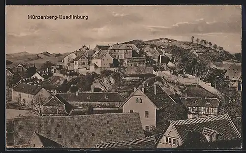 AK Münzenberg-Quedlinburg, Totale aus der Vogelschau