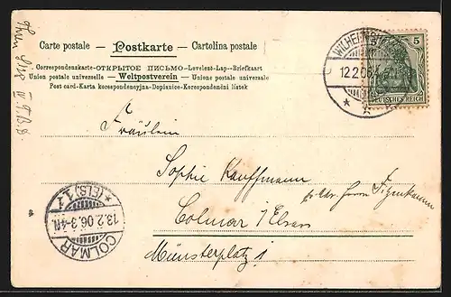 Lithographie Gewitter bei Nacht, unsere Kriegsflotte auf hoher See, Kampfschiffgeschwader