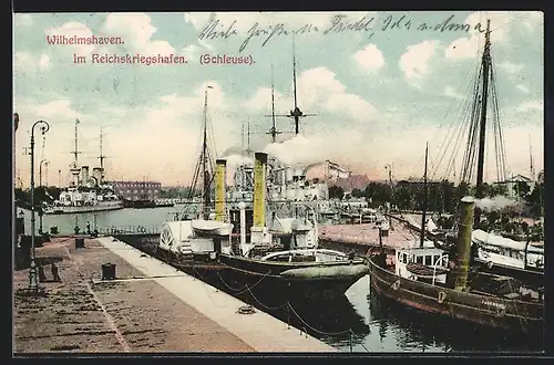 AK Wilhelmshaven, Schleuse im Reichskriegshafen
