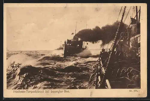 AK Hochsee-Torpedoboot 95 bei bewegter See