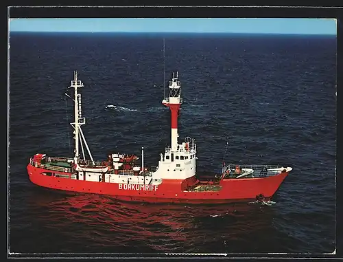 AK Feuerschiff Borkumriff auf dem Wasser