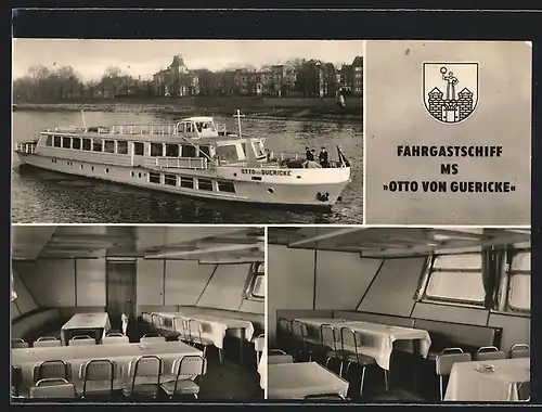 AK Fahrgastschiff MS  Otto von Guericke , Innen- & Aussenansichten