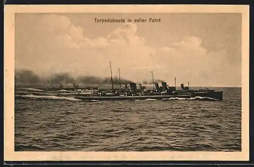 AK Torpedoboote in voller Fahrt