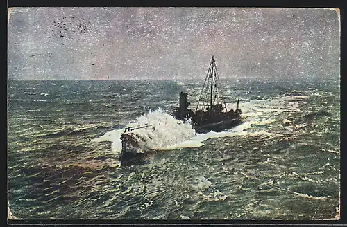 AK Torpedoboot in schwerer See