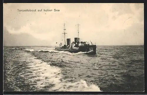 AK Torpedoboot 89 auf hoher See, Kriegsschiff